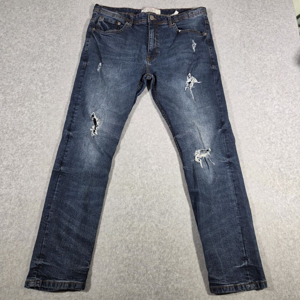 Akademiks Jeanius Jeans Men's Size 34x30 Vintage Y2K Streetwear Moto Style